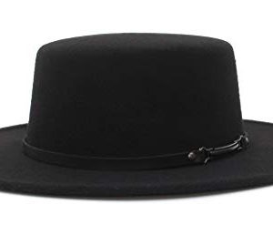 EOZY Classic Felt Fedora Hat for Men and Women Wide Brim Flat Top Casual Party Church Hat