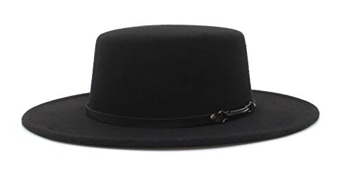 EOZY Classic Felt Fedora Hat for Men and Women Wide Brim Flat Top Casual Party Church Hat