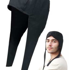 Medieval Coif Cap Linen Hats for Cosplay: Victorian Ear Flaps Acc | Victorian Coif Bonnet with Ear Flaps: Medieval Line