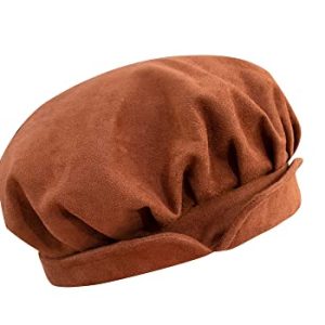 FU PHI Medieval Beret Cap: Faux Suede Hat for Men & Women - Renaissance Festival Costumes | FU PHI Medieval Beret Cap: