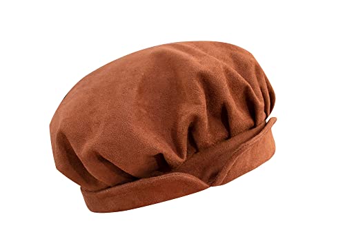 FU PHI Medieval Beret Cap: Faux Suede Hat for Men & Women - Renaissance Festival Costumes | FU PHI Medieval Beret Cap: