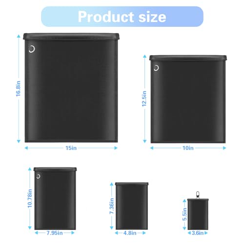 5 Pack Laptop & Tablet & Radio & Phone & Car Key Faraday Bags, Fireproof & Waterproof RFID Protection, EMP Bags for Elec