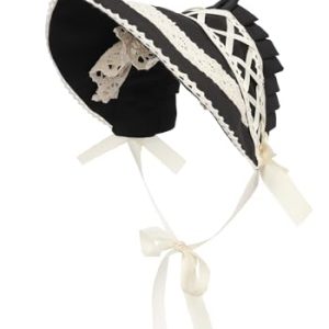FURPHI Victorian Bonnet Colonial Hat with Lace for Women Sun Protection | FURPHI Colonial Hat with Lace Tea Party Costu