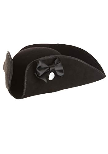 Elope Adult George Washing Costume Hat - Polyester Tricorn with Fastener, Satin Bow, Adjustable Size, One Size Fits Most