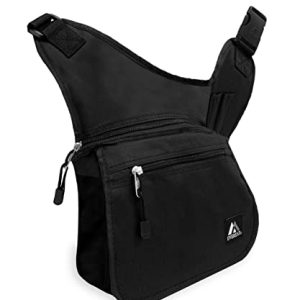EVEREST Messenger Bag - Medium, Black | Premium Leather, ergonomic Pads, Multiple Pockets | Professional Men & Women |