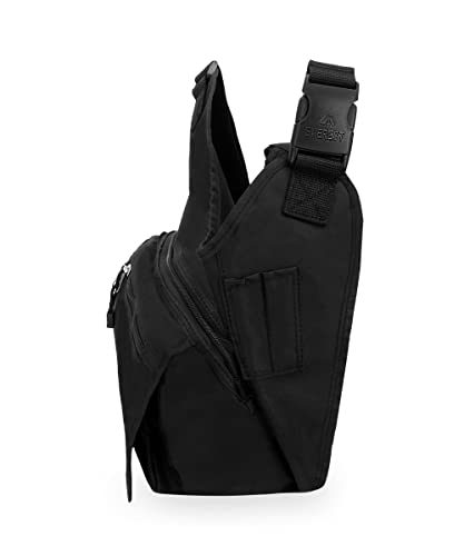 EVEREST Messenger Bag - Medium, Black | Premium Leather, ergonomic Pads, Multiple Pockets | Professional Men & Women |