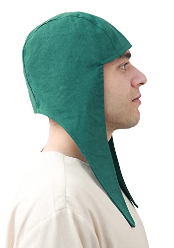 Medieval Coif Cap Linen Hats Bonnet with Ear Flaps for Cosplay and Victorian Costumes | Victorian Peasant Medieval Coif