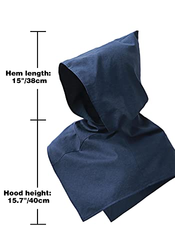 Medieval Cowl Hat Linen Pointed Hem Hooded Cloak Cape with Lining for Halloween Cosplay | PROCOS Halloween Cosplay Line