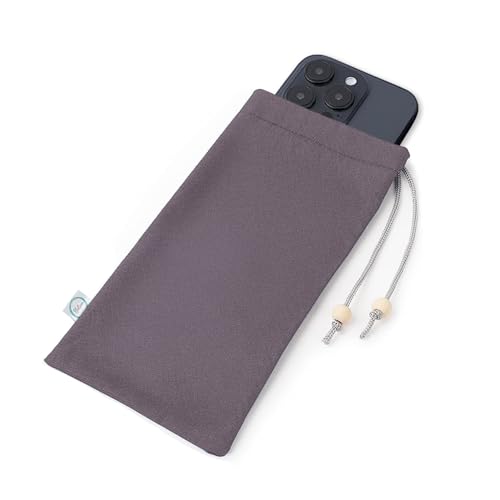 Halsa EMF Shield Sleeve Signal Blocking Anti-EMP Smartphone Protection Case Against Radiation, EMF, 5G, RFID - Grey - 4x