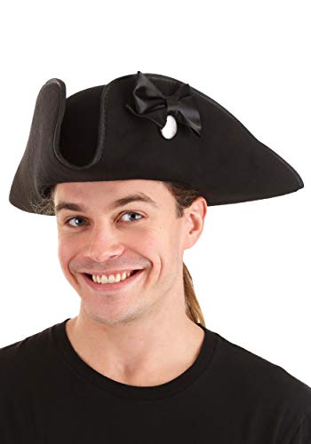 Elope Adult George Washing Costume Hat - Polyester Tricorn with Fastener, Satin Bow, Adjustable Size, One Size Fits Most