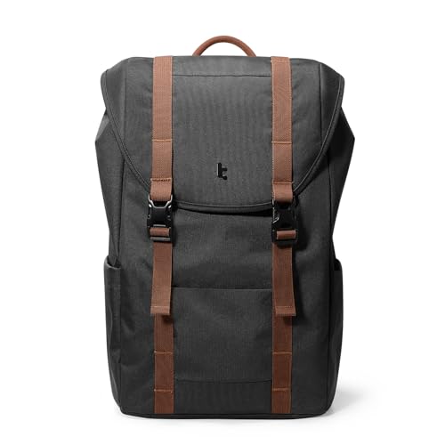 tomtoc Flap Laptop Backpack, Lightweight & Durable for Work & Study, Water-Resistant & Vintage Classic for Campus & Stre