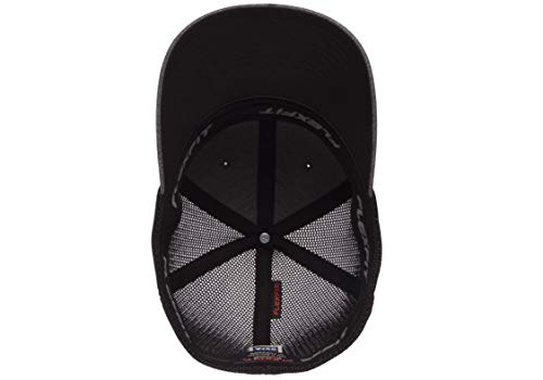 Black Flexfit Men's One-Size Trucker Cap | Alpha Black Flexfit Men's Trucker Hat | Best Selling Black Flexfit Men's Tru