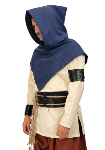 Medieval Cowl Hat Linen Pointed Hem Hooded Cloak Cape with Lining for Halloween Cosplay | PROCOS Halloween Cosplay Line