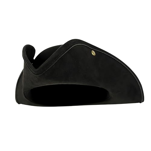 UQJE Authentic Pirate Hat for Women Adults Halloween Tricorn Hat Leather Colonial Costume Accessory