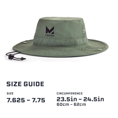 MISSION Cooling Bucket Hat - Unisex Lightweight & Durable Wide-Brim Hat for Men & Women - Cools Up to 2 Hours MISSION