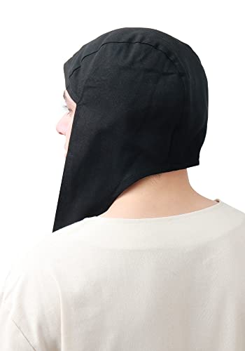 Medieval Coif Cap Linen Hats for Cosplay: Victorian Ear Flaps Acc | Victorian Coif Bonnet with Ear Flaps: Medieval Line