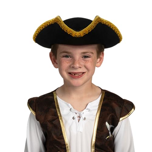 Spooktacular Creations Black Pirate Hat for Adults Halloween Costume Spooktacular Creations Colonial Tricorn Hat with Go
