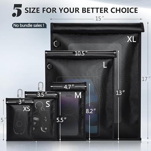 Simket Faraday Bags for Phones and Car Key 2 Pack Signal Blocking Pouch Black Simket Faraday Bags for Phones and Car K
