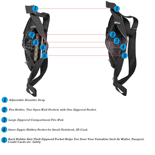 NICGID Black Sling Bag for Men and Women Casual Daypack | NICGID Chest Shoulder Backpack Crossbody Bags Black 014 | NIC