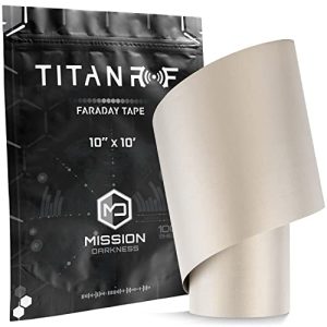 Mission Darkness TitanRF Faraday Tape - High-Shielding Conductive Adhesive 10in W x 10ft L, Ideal for Connecting TitanRF