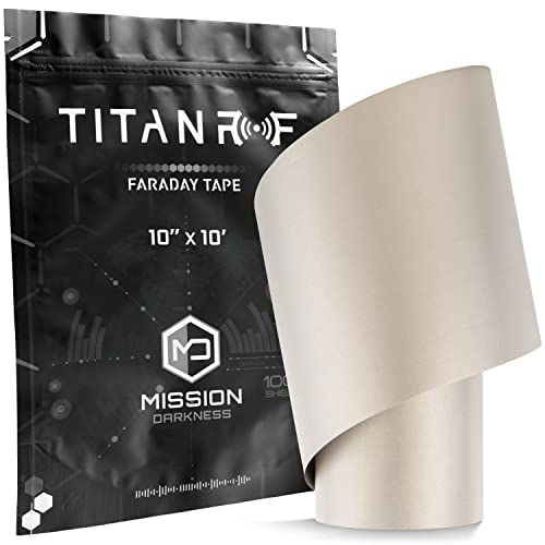 Mission Darkness TitanRF Faraday Tape - High-Shielding Conductive Adhesive 10in W x 10ft L, Ideal for Connecting TitanRF