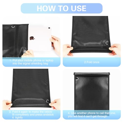 5 Pack Laptop & Tablet & Radio & Phone & Car Key Faraday Bags, Fireproof & Waterproof RFID Protection, EMP Bags for Elec