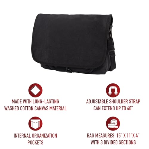 Rothco Vintage Canvas Paratrooper Crossbody Shoulder Bag for Men and Women | Durable Ventures Bag with Multiple Pockets