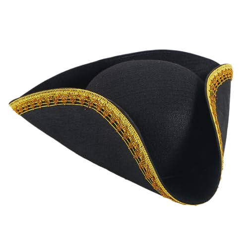 Spooktacular Creations Black Pirate Hat for Adults Halloween Costume Spooktacular Creations Colonial Tricorn Hat with Go