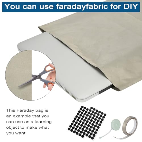 Faraday Fabric 43”x129” 314" L Tape Military Grade Protection for EMF EMP EMP Shield | Military Grade Faraday Cloth 43”