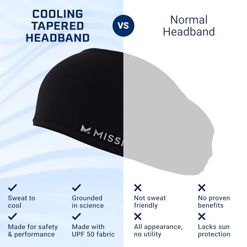 MISSION Tapered Cooling Headband for Men and Women during Summer Sports and Outdoor Activities: Fast Drying, Breathable,
