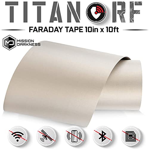 Mission Darkness TitanRF Faraday Tape - High-Shielding Conductive Adhesive 10in W x 10ft L, Ideal for Connecting TitanRF