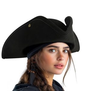 Homelex Adult Pirate Hat for Women during Halloween | Colonial Tricon Hat for Women Performance during Halloween Costum