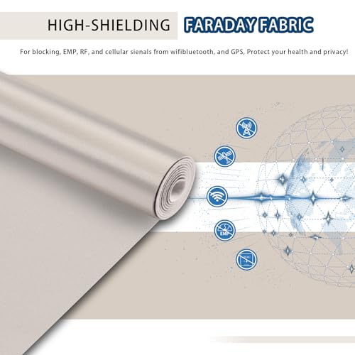 Faraday Fabric 43"×118" Military Grade Conductive Material DIY Faraday Cage for Cell, WiFi Protection Faraday Fabric 43"