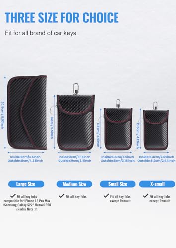 Faraday Pouch for Car Keys Anti-Theft Protection RFID Signal Blocking Key Fob Cage (2 Pack) | Faraday Bag for Car Keys