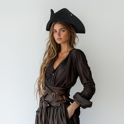 Homelex Adult Pirate Hat for Women during Halloween | Colonial Tricon Hat for Women Performance during Halloween Costum