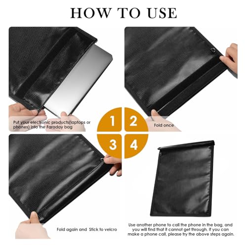 Faraday Bags 4 Pack EMP Proof Cage for Phones Tablets & Car Keys Faraday Bags 4 Pack RFID Signal Blocker Bag for Anti-