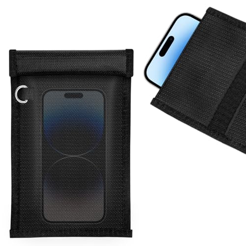 Faraday Bag Signal Blocking Phone Case (7.9 x |7 inches), Car Key/WiFi/RFID/GPS Signal Blocker (1 Pack) Black Signal B