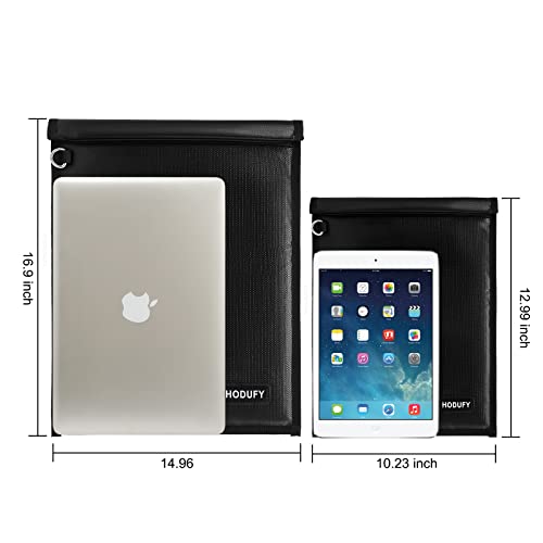 Faraday Bag for Laptops & Tablets, Fireproof & Waterproof Key Fob Signal Blocker - 2 Pack - Black Faraday Key Fob Protec