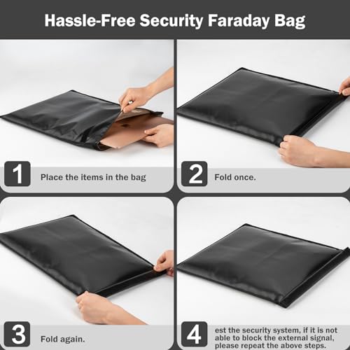 4 Pack Fireproof & Waterproof Faraday Bags for Laptops and Phones 4 Pack Signal Blocking Faraday Pouches for Electronics