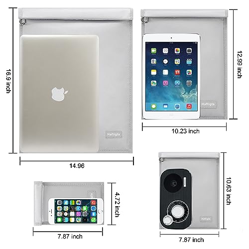 4 Pack Faraday Bags for Laptops & Phones, Anti-Theft & Tracking Protection, Waterproof & Fireproof, RFID Signal Blocker