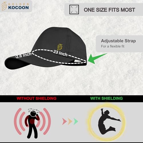 Golden Kocoon E.M.F Cap Hat - Bamboo Faraday Fabric Liner - For Cell Towers, Bluetooth, Smart Meters & WiFi - Protects A