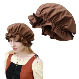 FURPHI Victorian Bonnet for Women - Medieval Medieval Hat Renaissance Costume Accessory | FURPHI Colonial Headwear for