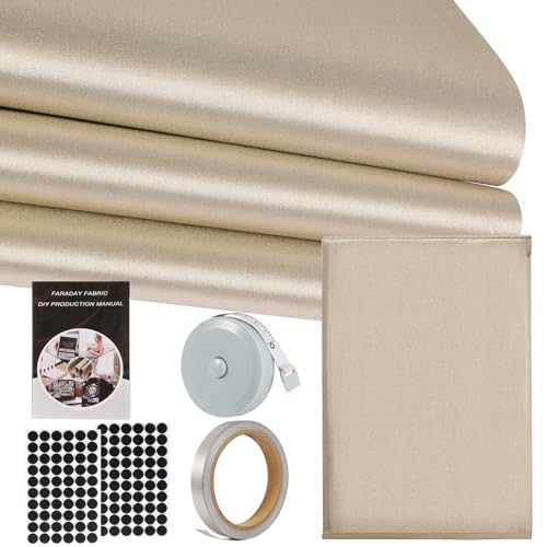 Faraday Fabric, 43"x236" Big 6 Yards Military Grade Protection Cloth with Bags and Tape for WiFi and GPS Usage