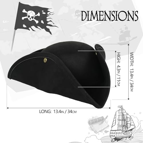 Homelex Adult Pirate Hat for Women during Halloween | Colonial Tricon Hat for Women Performance during Halloween Costum