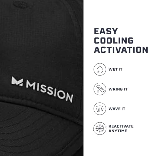 MISSION Cooling UPF Performance Hat - Unisex One Size Hat for Golf and Running - Sweat & Water Activated Technology