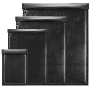 Faraday Bags EMP Proof 4 Pack Anti-Tracking Key Fob Protector for Phones & Laptops & Tablets & Car Keys - Fireproof & Wa