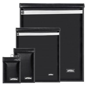 Faraday Bags Key Fob Protector 4-Pack for Phones & Car Keys & Tablets & Laptop - Ultimate Shield Against Signals & EMF P