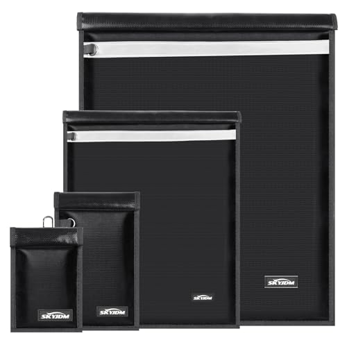 Faraday Bags Key Fob Protector 4-Pack for Phones & Car Keys & Tablets & Laptop - Ultimate Shield Against Signals & EMF P