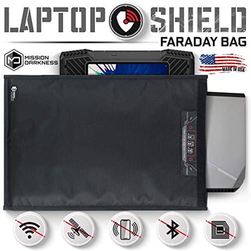 Mission Darkness RF Shielding Faraday Bag for Phone and Laptop Anti-Tracking Hacking Spying Mission Darkness EMF Reduc