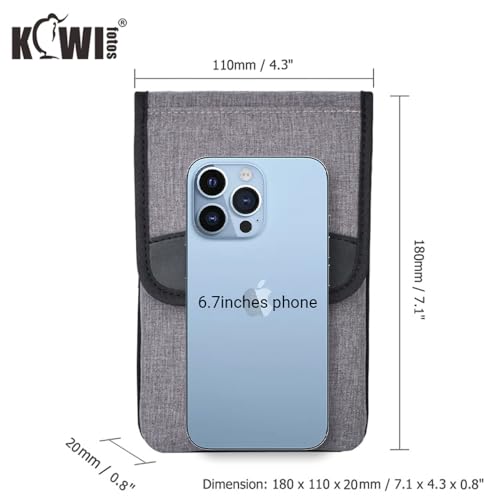 KIWIFOTOS Travel Phone Pouch for iPhone 16 15 14 Pro Max with Shoulder Strap and Neck Lanyard